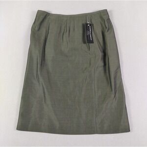Vintage Kasper & Company ASL Skirt Womens 14 Green Wool‎ Blend Pencil Lined